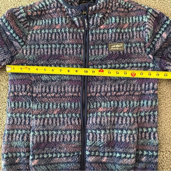 Eddie Bauer Girls Full Zip Fleece Jacket Hood Cozy Large Size 14/16 Purple Blue - Picture 11 of 14